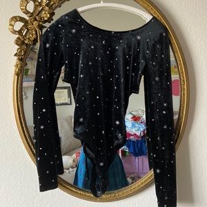 Open back star body suit